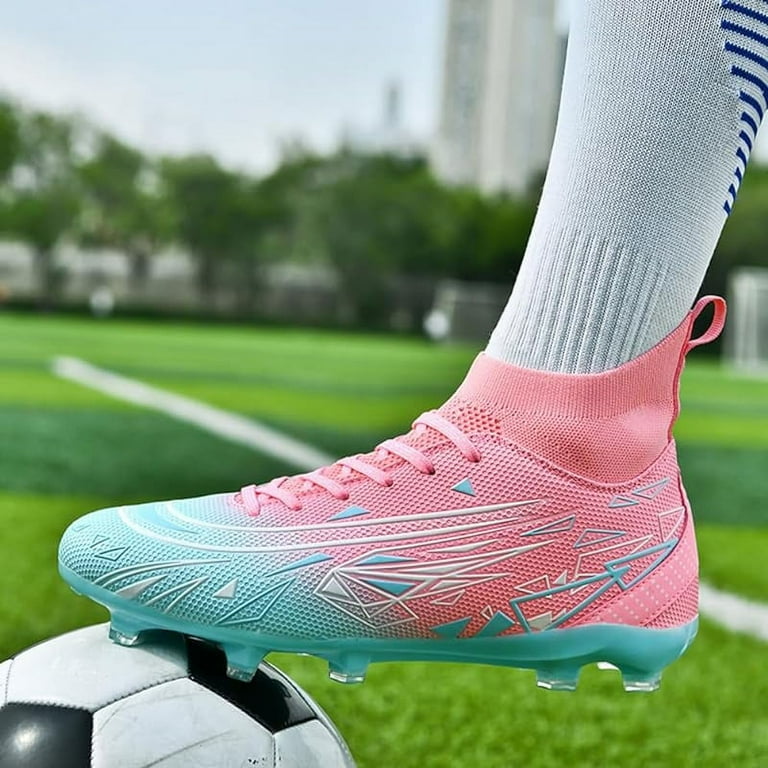 Men s Soccer Shoes High Top Professional Training Football Boots FG AG Athletic Lace Up Spikes Outdoor Indoor Unisex Firm Ground Turf Shoes