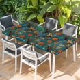 thumbnail image 2 of Orange Green Spring Floral Table Cloths for 3 Foot Rectangle Tables, Vintage Botanical Summer Flower Patio Waterproof Elastic Fitted Tablecloths, Washable Rectangular Table Cover for Camping, 2 of 8