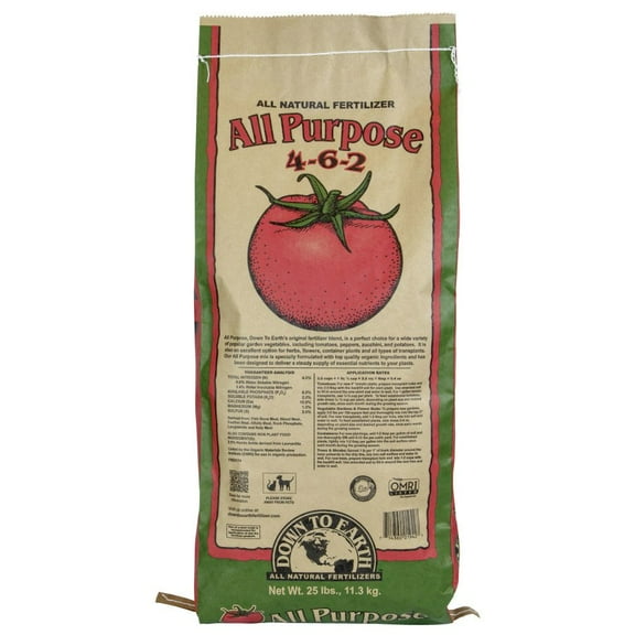 Down To Earth Organic All Purpose 4-6-2 All Natural Fertilizer Mix, 25 lbs