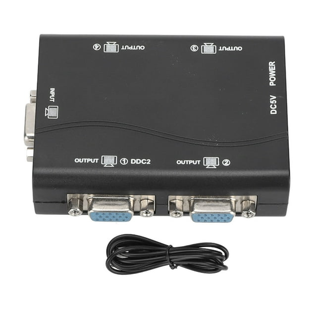 Divisor VGA 1 en 4 salidas 250MHz 1920x1440 Divisor de video HD alimentado por USB para computadora portátil Proyector TV