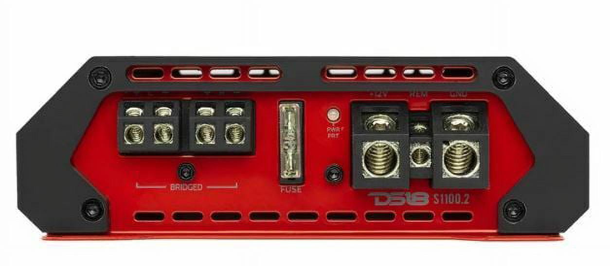 DS18 S-1100.2/RD Car Audio Amplifier  Full-Range, Class Ab, 2 Channel Amplifier, 1100 Watts Red