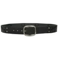 thumbnail image 3 of 1 1/2" Snap on Antique Silver Studded Cross Strap Leather Jean Belt, 3 of 4