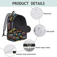 thumbnail image 4 of Game Controller Black Pattern Backpack for School, Cute School Bag with Adjustable Shoulder Straps and Padded Back, 15.7"x11.8"x5.5", 4 of 5