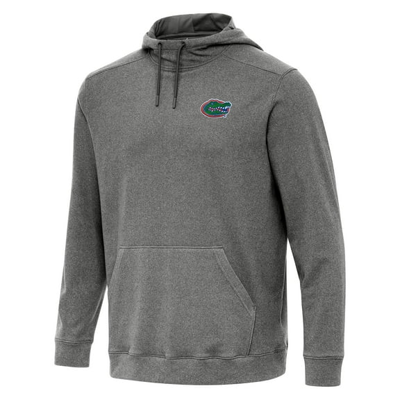 Men's Antigua Heather Black Florida Gators Cloud Pullover Hoodie