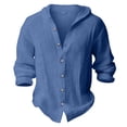 thumbnail image 4 of Splozh Boys Long Sleeve 4-15 Years Boys Long Sleeve School Shirts Button Down Teens Boys Beach Breathable Summer T Shirt, Blue, 8-9 Years, 4 of 4