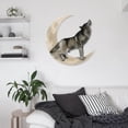 thumbnail image 2 of Creative Wolf Sculpture Wall Decor Artwork Rustic Metal Hanging 35x35, 2 of 10