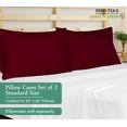 thumbnail image 2 of Royale Linens Standard Pillowcase Set of 2 - Bed Pillow Cover - 20"x26" - Red Pillowcases - 1800 Brushed Microfiber, Wrinkle & Fade Resistant - Soft & Cozy- Standard Size Pillow Case (STD,Burgundy), 2 of 9