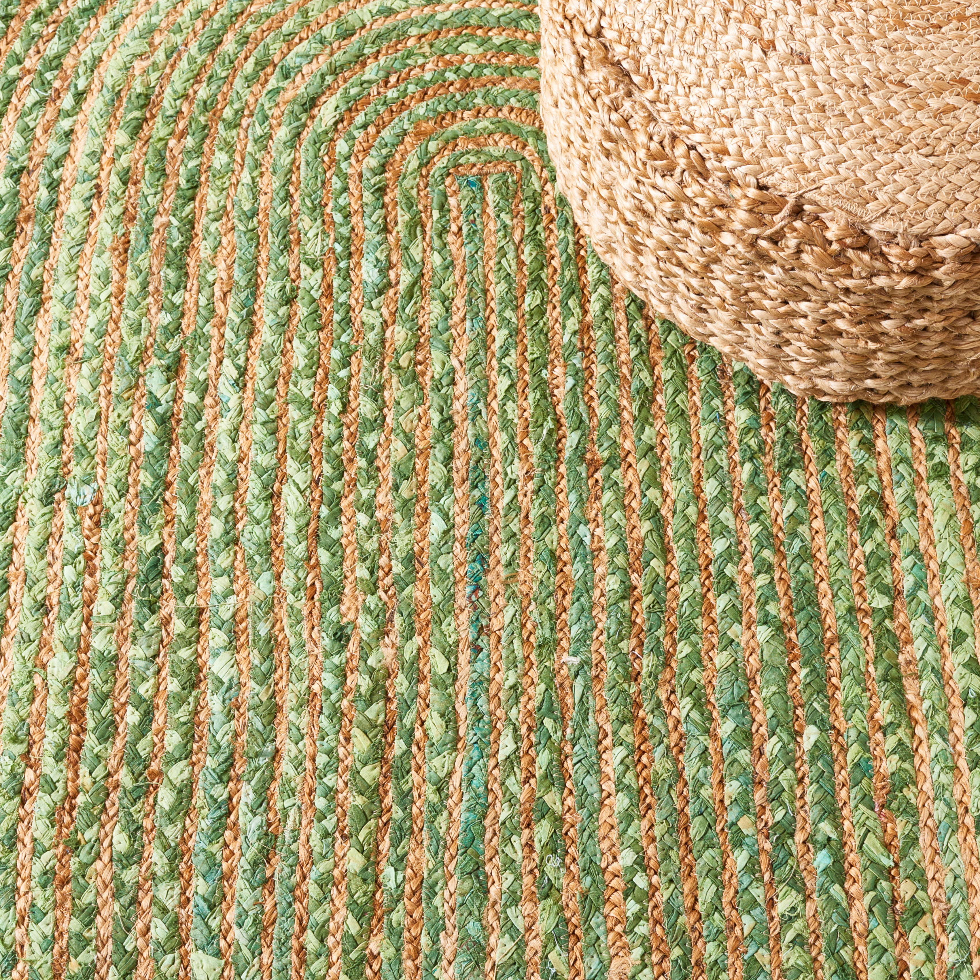 Safavieh Cape Cod Miah Geometric Area Rug, Green/Natural, 5' x 8' Oval