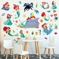 thumbnail image 4 of 48 PCS For Ariel Theme Wall Stickers – Cartoon Character PVC Removable DIY Wall Decals for Boys Girls Bedroom, Living Room, Playroom Decor, 9.84x17.72 Inch, 4 Sheets Set, 4 of 5