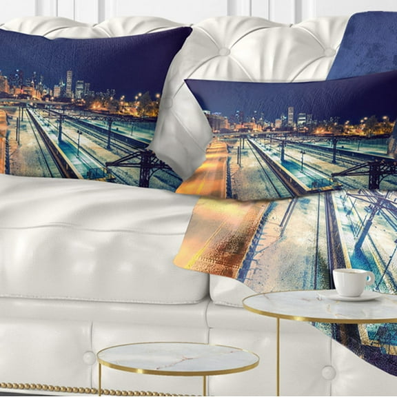 Designart 12" x 20" Multi-color Polyester Throw Pillow