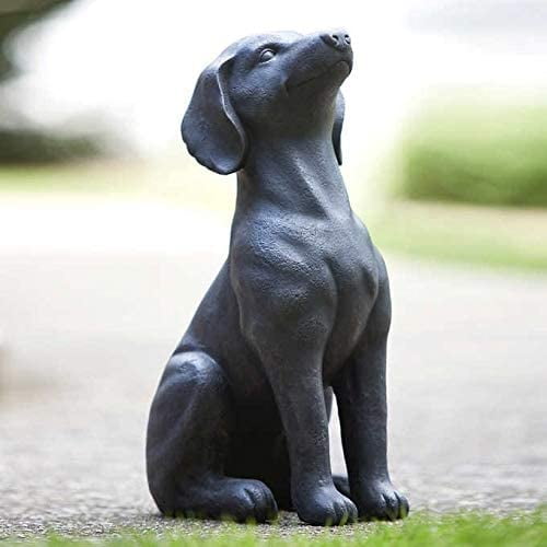 Southern Patio Outdoor Lightweight Fiberglass Black Statue, 18" Dog