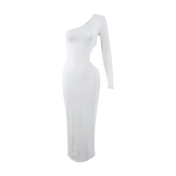 Vestidos largos para fiestas elegantes Gibobby Vestido sin espalda de un hombro sexy multicolor