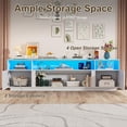 thumbnail image 4 of Aphthongs 90" LED TV Stand with Power Outlet for 100/90/85 Inch TVs, High Glossy Modern Entertainment Center TV Media Console Gaming with 2 Storage Cabinets for Living Room, Bedroom, 4 of 8
