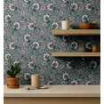 thumbnail image 4 of S4Sassy Peel And Stick Wall Covering, Vintage Floral Removable Wallwrap - Green Instant Wall Makeover Mural For Bathroom, Laundry Room, Closet Interior - Self-Adhesive Wallpaper Vinyl -25"X 120", 4 of 9