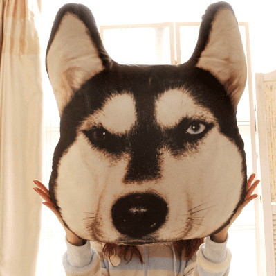 Printed Samoyed Husky Dog Plush 3D Dog Throw Pillow Alaska Dog Cushion 