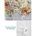 thumbnail image 3 of Summer Botanical Tie Up Curtains for Windows 54 Inch Length Balloon Curtains Kitchen Adjustable Balloon Window Shade Vintage Watercolor Flower Palnt Tie Up Valance Bathroom Curtain Window 42"x54", 3 of 6