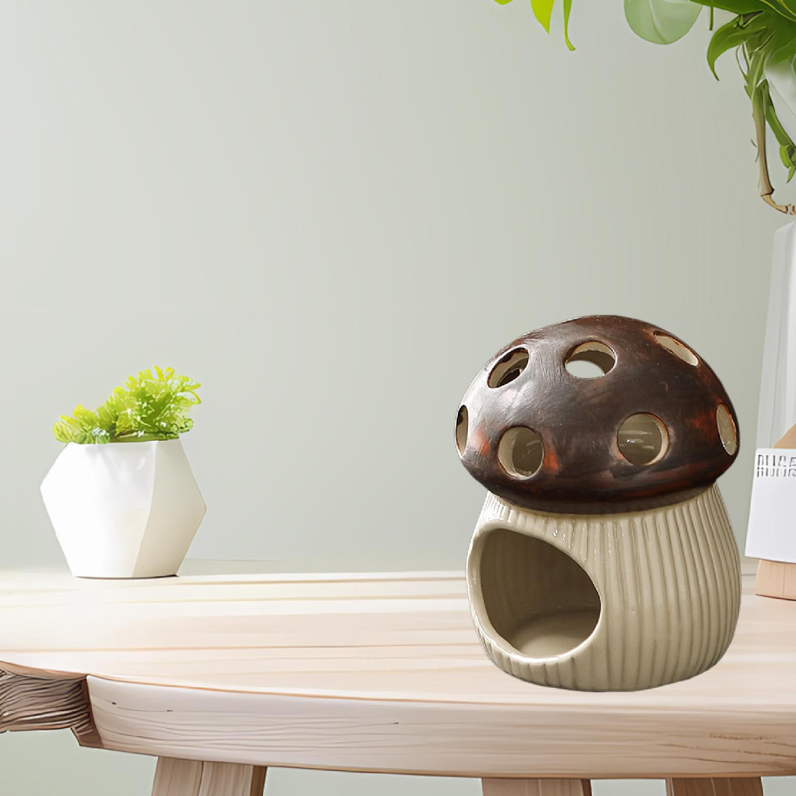 WLPZXP Incense Burner Mushroom Shape Holder Incense Bowl Aroma Fountain Durable for Spa 8.8cmx11.8cm