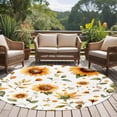 thumbnail image 5 of Spring Flowers Round Area&nbsp;Rug 8ft Watercolor Sunflower Non-Slip&nbsp;Washable Circle Rugs Soft Felt Indoor Floor Mat for Bedroom Kitchen Living Room Bathroom, 5 of 9