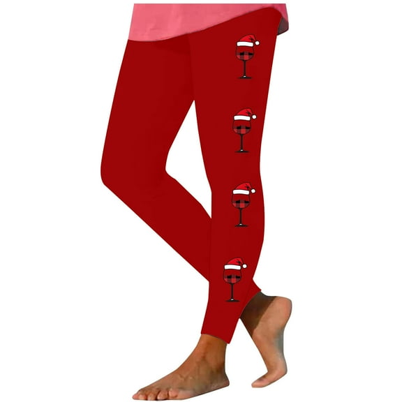 Mingw Legging Pants for Women High Waist Slim Fit Festival Yoga Pants Athletic Workout Trousers,Red,XL