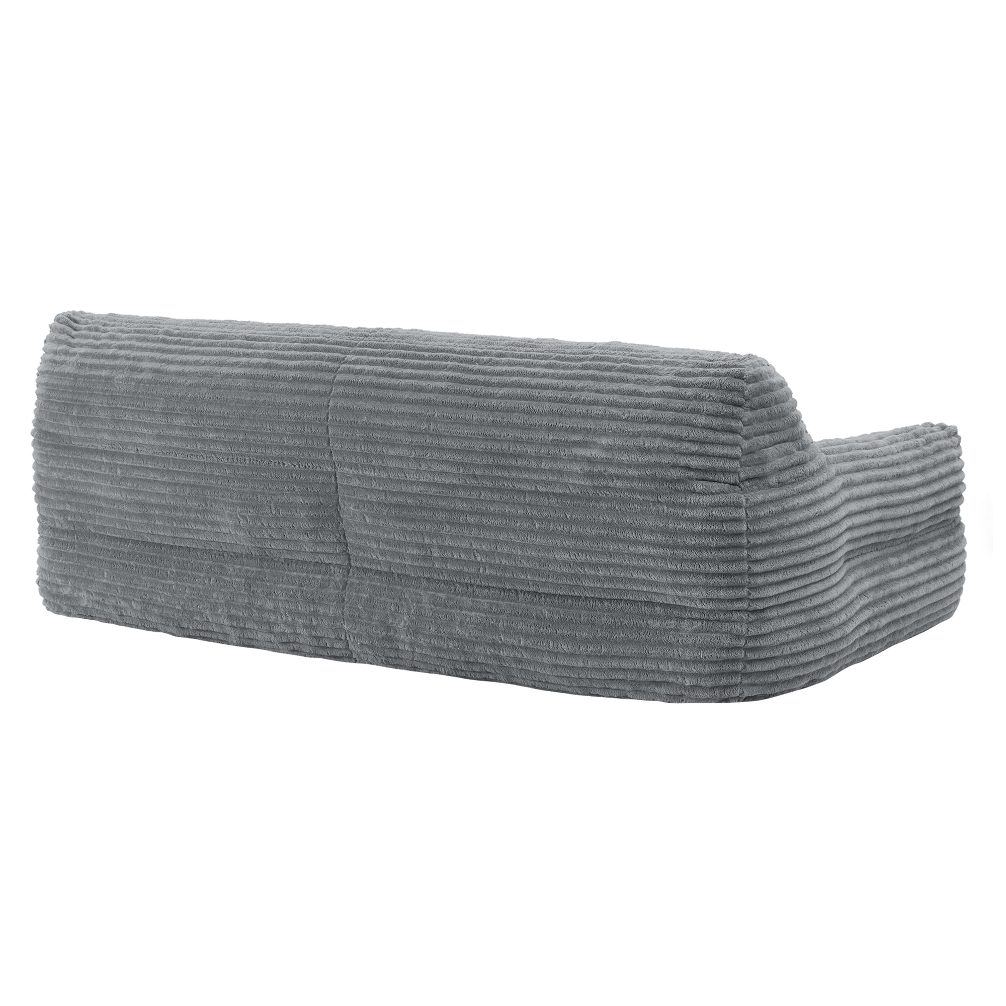 Spruce & Spring Ultra-Plush Fleece Lazy Sofa with Pillow & Blanket, Cozy Bean Bag Loveseat for Living Room & Bedroom, Dark Gray