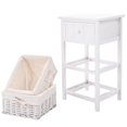 thumbnail image 1 of Costway Wood 3 Layer Night Stand End Table Organizer W/ 2 Basket & Drawer, 1 of 8
