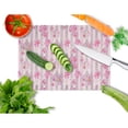 thumbnail image 2 of Caroline's Treasures Watercolor Pink Flowers Grey Stripes Glass Cutting Board Large, 2 of 2