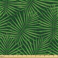 thumbnail image 2 of Ambesonne Jungle Foliage Fabric by the Yard Upholstery, Palm Leaf Monochrome, 5 Yards, Green Apple Green, 2 of 5