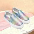 thumbnail image 3 of Kids Glitter Canvas Shoes Boys Girls Classic Fashion Slip-On Sparkly Sneakers Causal Toddler Lightweight Running Walking Shoes, 3 of 6