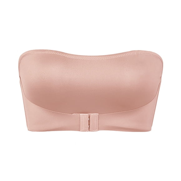 FcBaudy Bras for Women Everyday Bras Woman's Solid Color Front Buckle Beautiful Back Ventilate Strapless Type Bra Without Steel Rim Women nylon bra