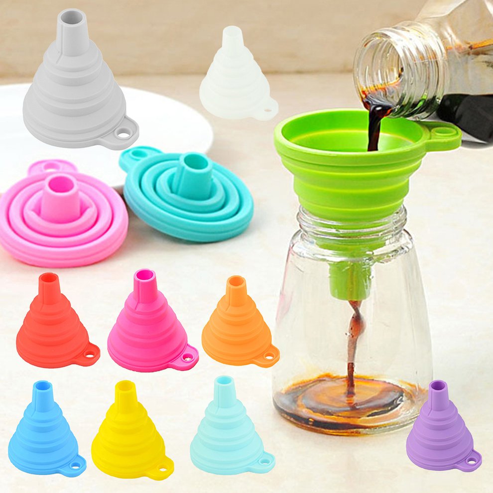 Clearance! Soft Silicone Funnel Small Retractable Tapered Funnel