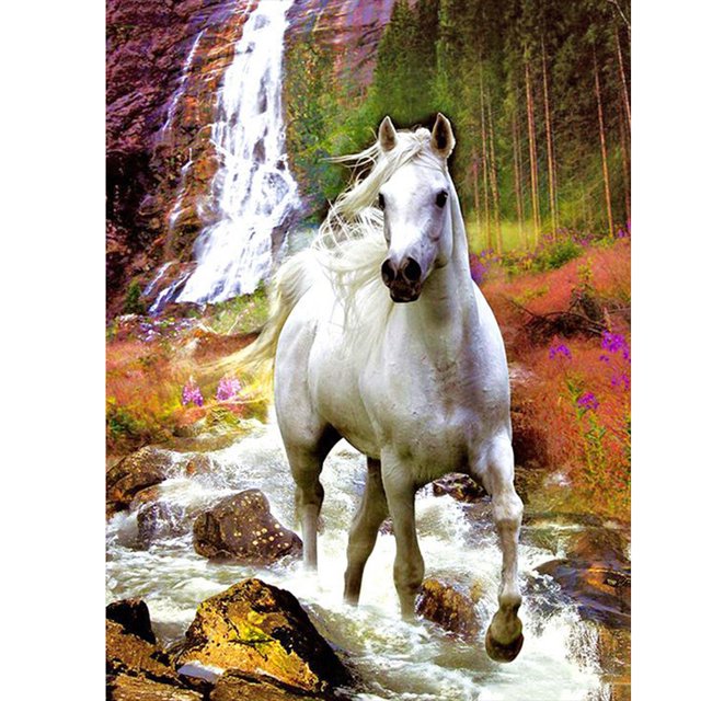 Cuadros Decorativos 5D diamante pintura DIY caballo completo redondo taladro mosaico JShteea Nuevos Originales