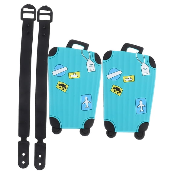 HEMOTON Blue PVC Luggage Tags for Airport Use Durable and Easy to Identify Your Suitcase 2 Pieces