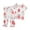 Outfits36# White, variant on oqasdz Girls Pajamas Thin Strawberry Pattern Wooden Ear Edge Short Sleeve Shirt and Pants Outfits Set Home Clothes Air Conditioning Clothes