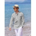 thumbnail image 4 of COOFANDY Men's Cotton Linen Shirts Long Sleeve Casual T-Shirts Hippie Summer Beach Tops, 4 of 7