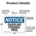 thumbnail image 2 of (2 Pack) Gasoline Ethanol Free OSHA Notice Sign 14 Inch X 10 Inch Plastic Sign, Weather Resistant, UV Protected for Workplace, Business, and Construction Site, Made in the USA, 2 of 8