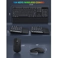 thumbnail image 3 of Clavier et Souris Sans Fil Rétroéclairés - Clavier de Machine à Écrire avec Repose-Poignet Magnétique, Touches Rondes Rétro, Lettres Lumineuses, Combo Sans Fil 2,4 GHz pour, 3 of 8