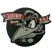Lucky 13 Bird Embroidered Patch Iron/Sew-On Applique Biker Emblem Tactical