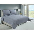 thumbnail image 1 of Marina Decoration Embroidered Stitching Coverlet Bedspread Ultra Soft Solid Bedding Summer Quilt Set with Quilted Sham, Grey Floral Paisley Pattern, 1 of 6