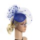 thumbnail image 3 of Diadema de bolas vintage de los años 20 para novia, sombrero lateral para disfrazarse Azul real, 3 of 9
