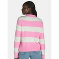 thumbnail image 3 of 99 Jane Street Women’s and Women's Plus Striped Sweater with Heart Design, Sizes XS-4X, 3 of 6