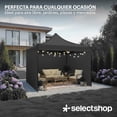 thumbnail image 3 of Carpa Toldo 3x3 Metros con Paredes Reforzado Plegable Impermeable Facil Armado Y Transporte para Jardín Casa Exterior Uso Rudo Acero Lona (Negro), 3 of 8