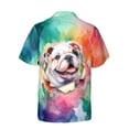 thumbnail image 2 of Funny Watercolor Adorable Bulldog Peeking Through Torn Paper Effect Hawaiian Shirt Breathable Summer Unisex Merch Dog Lover Gifts Idea - 00026, 2 of 6