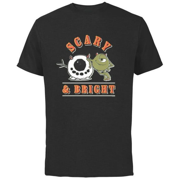 Disney and Pixar’s Monsters, Inc. Christmas Scary & Bright - Short Sleeve Cotton T-Shirt for Adults - Customized-Black