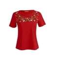 thumbnail image 1 of Blusa Casual Mujer Manga corta Estampado Bordado Rojo Castalia 939-34, 1 of 2