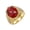Gold Red, variant on Women Men's Oval Gemstone Stainless Steel Diamond Ring Vintage Personalized Hip Hop Ring Band Jewelry Silver Red Size 11