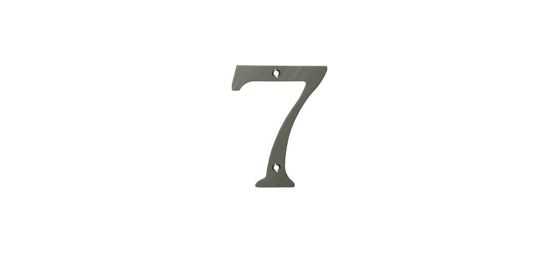 Deltana RN6-7U15A 6" Numbers, Solid Brass in Antique Nickel