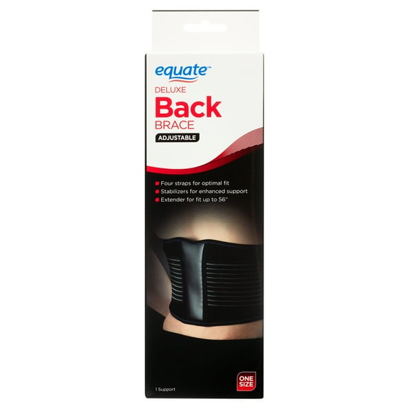Equate Deluxe Adjustable Back Brace, One Size