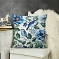 thumbnail image 2 of SHANXI Blue and White Floral Pillow Covers , Flower Throw Pillow Covers Outdoor Decorative Pillow Case for Couch Bed Sofa Cushion Home Decor 24x24in, 2 of 5