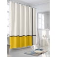 thumbnail image 3 of Shower Curtains for Bathroom-36"x72", Modern Geometric Lines Splicing Art Waterproof Bath Curtain Grommet Shower Curtain Set with Hooks, Black Stripe on Beige and Yellow Washable Bath Accessories, 3 of 6