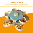 thumbnail image 3 of Organizador Caja de almacenamiento de comida de dulces de bocadillos giratorios en forma de pétalo Platos de frutas de boda (B) Tmvgtek Libre de BPA, 3 of 5